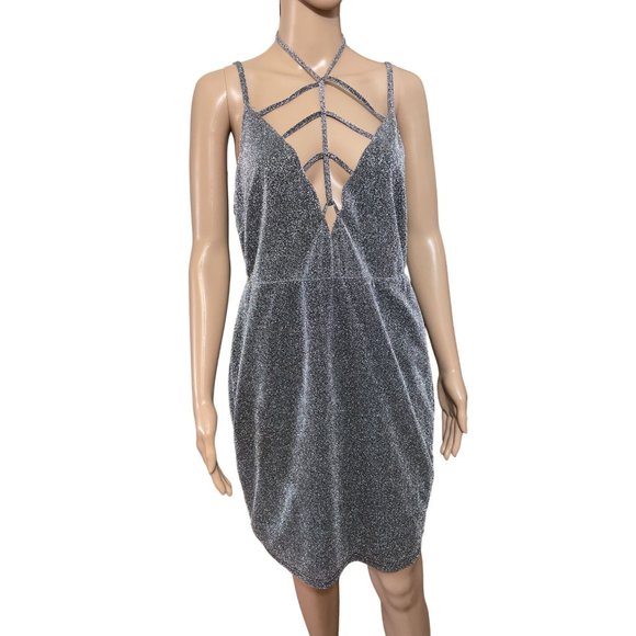 Forever 21 Dresses & Skirts - NWT Forever21 Silver Dress with Adjustable Straps Size 1X